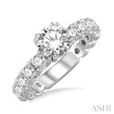 1 ctw Diamond Semi-Mount Engagement Ring in 14K White Gold